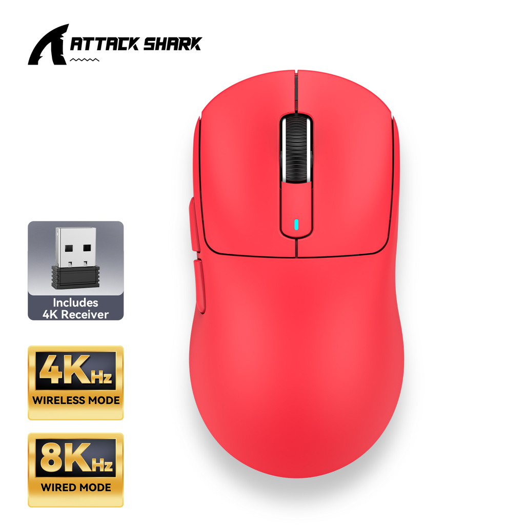 เมาส์ไร้สาย Attack Shark X3 X3Pro,PixArt PAW3395 26K DPI เมาส์น้ําหนักเบา 1K/4K,เมาส์สําหรับเล่นเกมมาโครTri-Mode,แล็ปท็อป/win/mac
