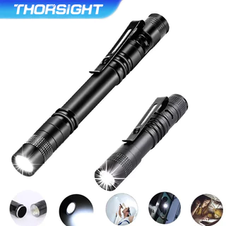 ไฟฉาย LED สดใสสุดๆ กันน้ำ สว่างมาก ขนาดเล็ก พร้อมคลิปหนีบปากกา เดินป่า ของขวัญในครัวเรือน