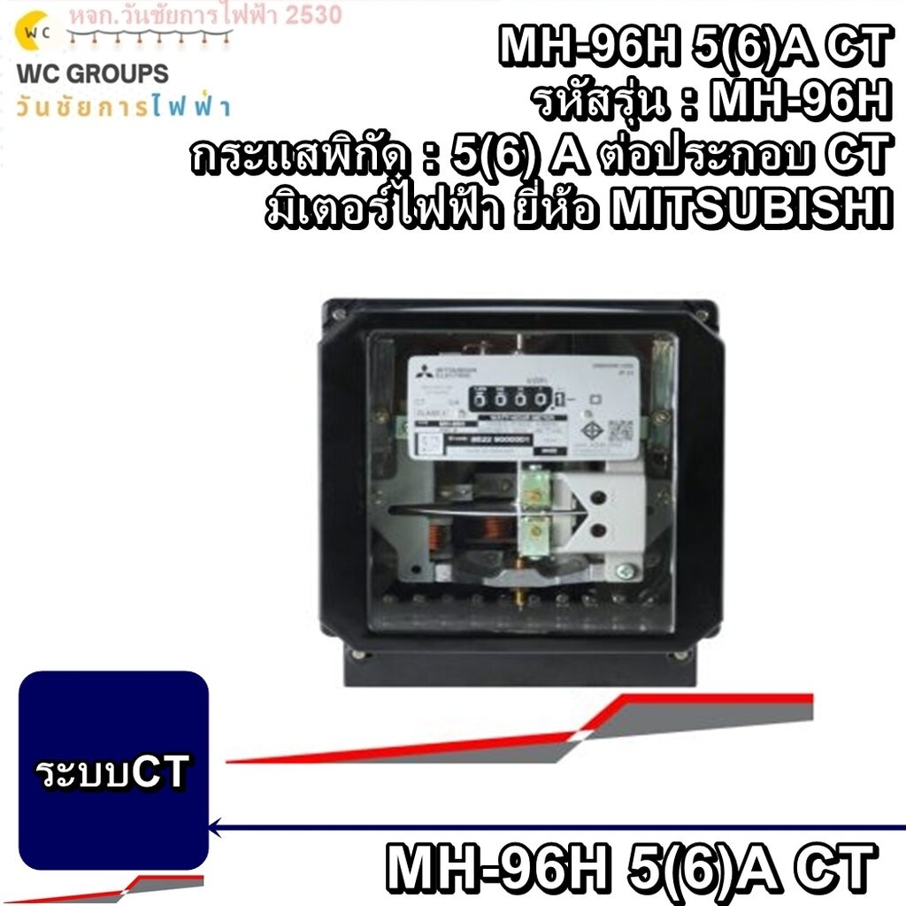 MITSUMISHI มิเตอร์ไฟฟ้า MH-96H 5(6)A CT 3 เฟส 4 สาย 3x220/380-230/400 โวลต์ มิเตอร์ไฟฟ้า3 เฟส 4 สาย 