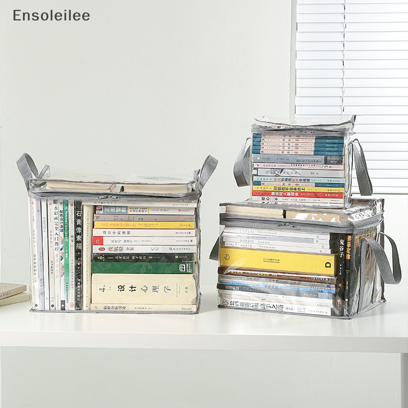 เข้าใจแล้ว พับหนังสือกล่องนักเรียนหอพักห้องเรียนหนังสือออแกไนเซอร์ใสกันน้ําครัวเรือนหนังสือจัดระเบียบกล่องเก็บใหม่