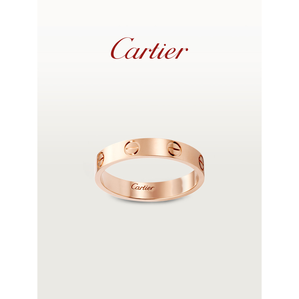 [พร้อมกล่อง] Cartier Cartier LOVE Series Ring Rose Gold Gold White Gold รุ่นแคบแหวนคู่ [คลังสินค้าพร้อม]