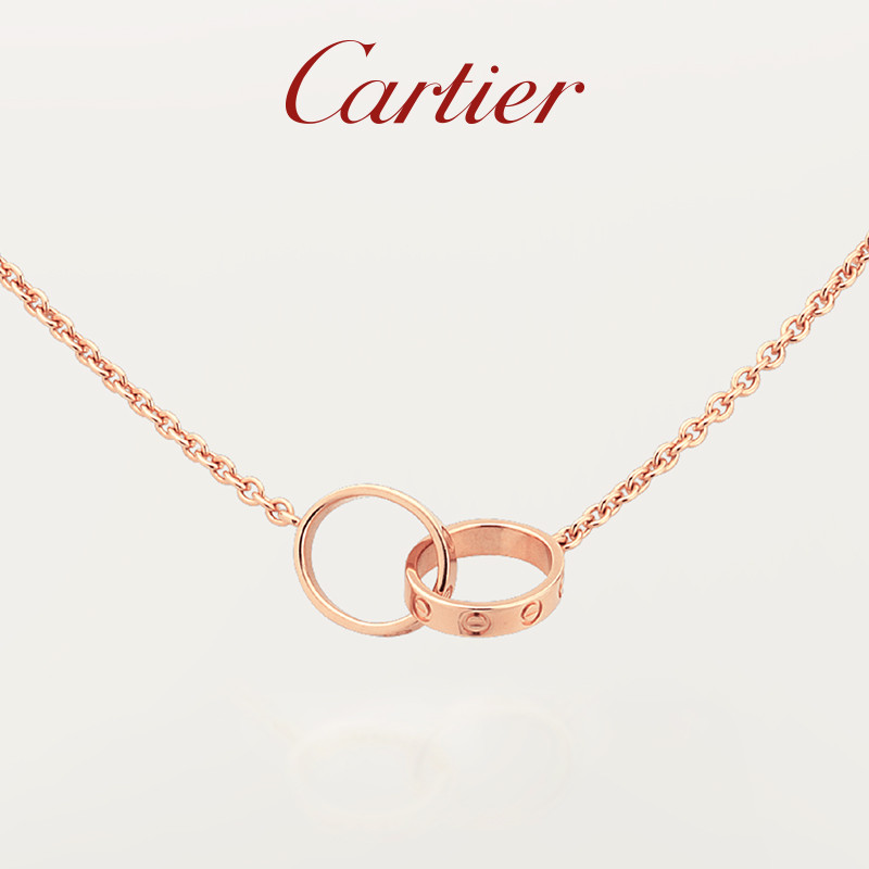 [พร้อมกล่อง] Cartier Cartier LOVE Series Rose Gold Gold White Gold สร้อยคอแหวนคู่ [คลังสินค้าพร้อม]