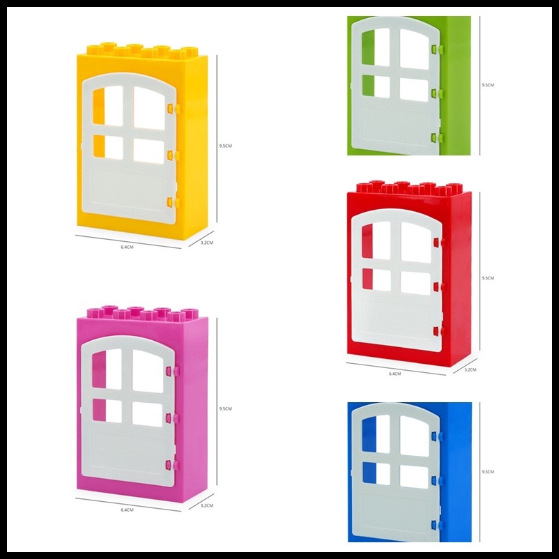 Duplo Accessories House Door Blocks ของเล่นเข้ากันได้กับ Lego Duplo