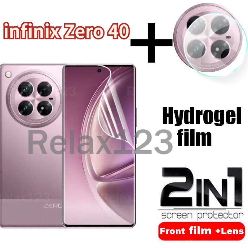 Infinix Zero 40 4G 2in1 ฟิล์มไฮโดรเจลด้านหน้าและฟิล์มเลนส์สําหรับ infinix Zero 40 4G infinix Zero40 4G infinixZero40 4G 2024 2in1 เลนส์ฟิล์มป้องกันหน้าจอฟิล์มไฮโดรเจล