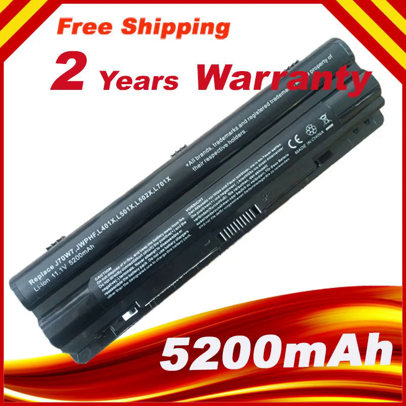 5200mAh 6 cells แล็ปท็อป Battery for Dell XPS 14 15 17 L501X L502X L701X L702X L401X L501X L502X J70