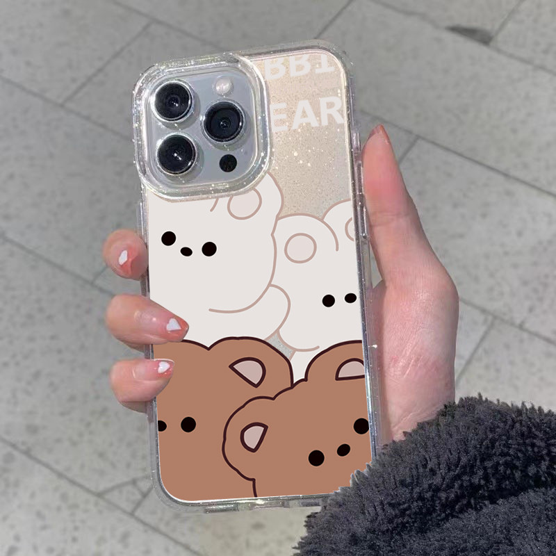 เคสโทรศัพท์ TPU เคสไอโฟน นิ่มกันกระแทก เคสไอโฟน 11 12 14 15 13 Pro Max XR XS X 7 8P การ์ตูนหมี