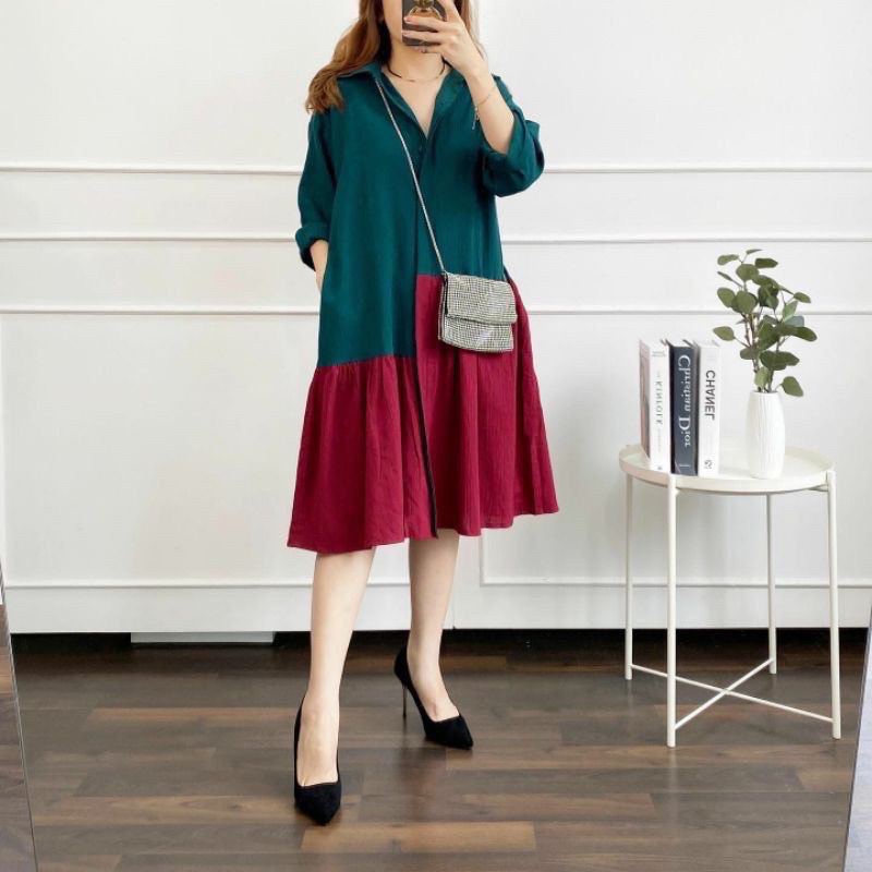 Merah HIJAU ใหม่ WOMAN DRESS - ใหม่ล่าสุดขวดสีแดงสีเขียวชุด 2025 - ชุดคริสต์มาสปีใหม่ที่ทันสมัยและใหม่