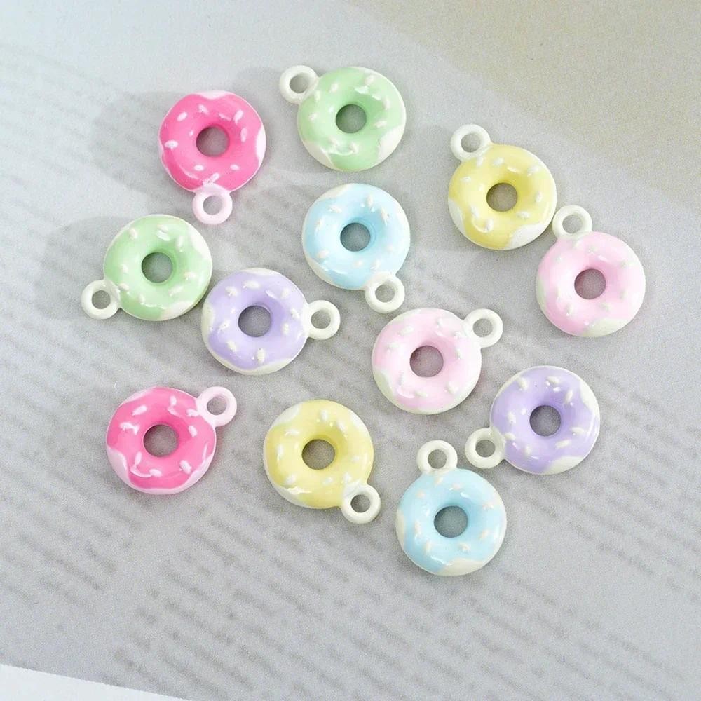 5 ชิ้น CuteDonnut เค้กอาหาร Charms จําลองอาหารจี้ขนาดเล็กสําหรับต่างหูสร้อยข้อมือ DIY เครื่องประดับ Make