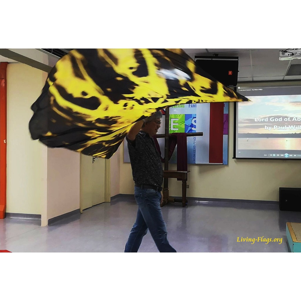 Flame Multiplied - ธงปีก Habotai Silk Quill พิมพ์ Wxl-quill