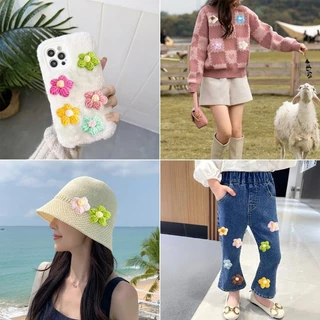 10 ~ 50 ชิ้นถักมือดอกไม้ Applique เย็บบนแพทช์นมผ้าฝ้ายขนสัตว์ดอกไม้กลีบดอกไม้เสื้อผ้าอุปกรณ์เสริมรองเท้าหมวก DIY Craft