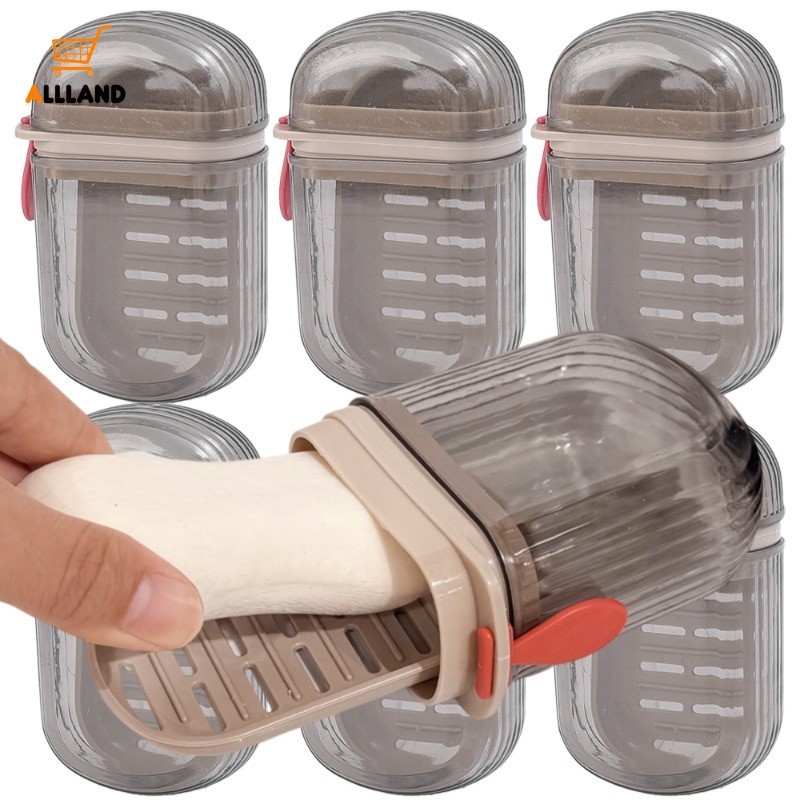 3ชิ้นทนทานพลาสติกกันน้ําสบู่กล่องปิดผนึก-ใสสีเทากล่องสบู่พร้อมถาดระบายน้ํา-เดินทางแบบพกพาสบู่ภาชนะเก็บ