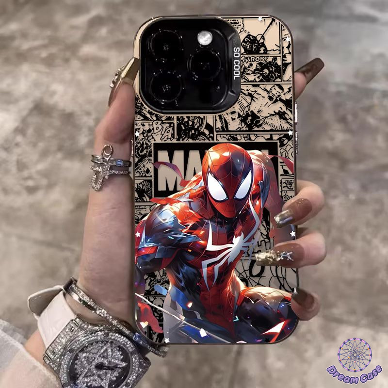 หรูหราการฉาบการ์ตูนสไปเดอร์แมนเย็นเคสสำหรับ OPPO A38 A12 A58 A74 A57 A16 A78 A54 A77s A15 A17 A53 A17K A77 A76 A55 A18