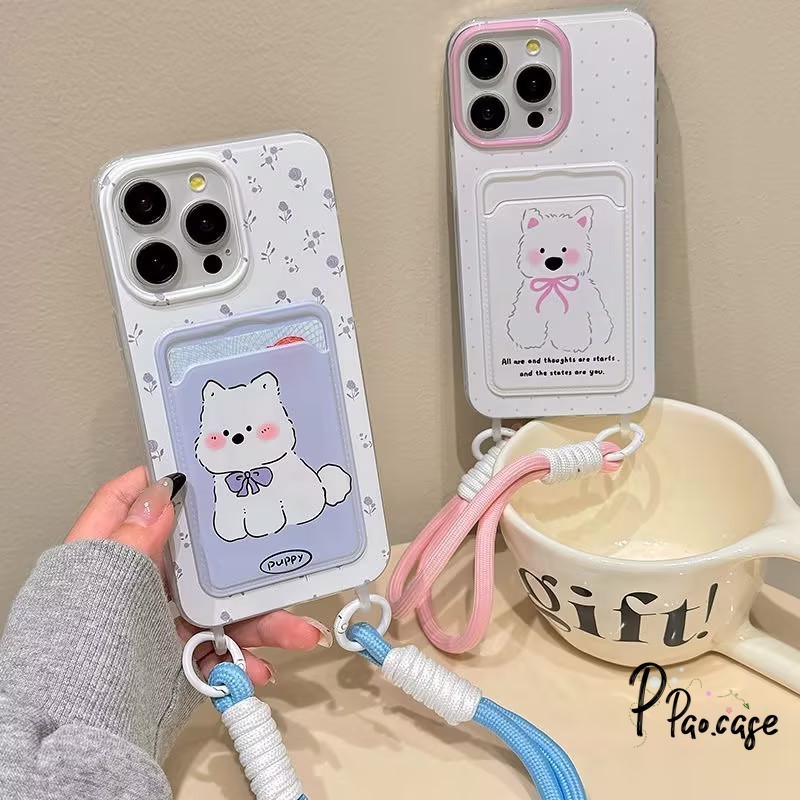 คู่รักลูกสุนัขตัวน้อยน่ารักเคสกระเป๋าสตางค์เข้ากันได้กับ เคสไอโฟน 11 13 15 XR 12 14 Pro Max X XS Max 7 8 14 15 Plus SE