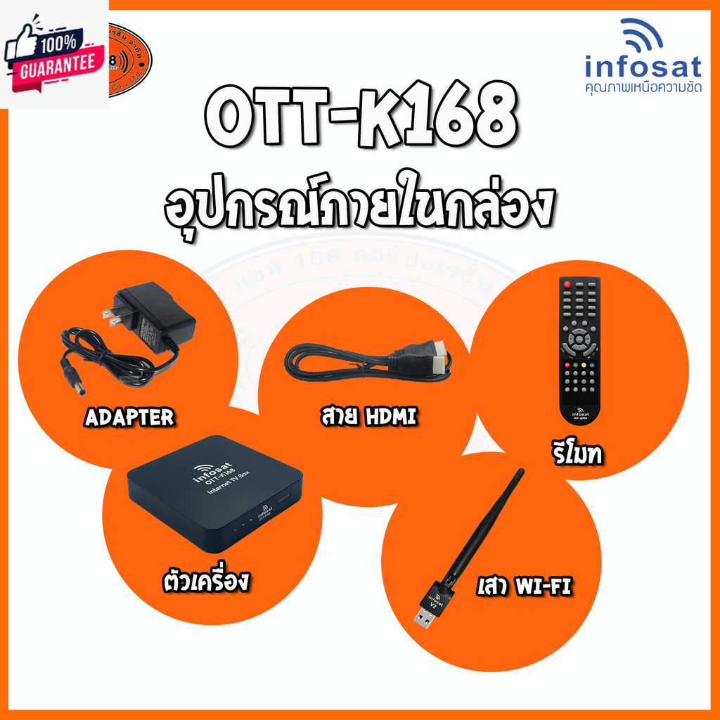 กล่อง OTT-K168 พร้อม INFOSAT WiFi Antenna