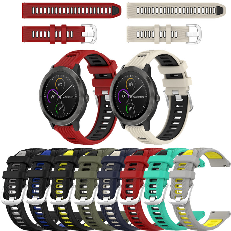 สําหรับ Garmin venu 2 3 Vivoactive 3 4 5 255 245 645 สายซิลิโคนกีฬาสายสีคู่