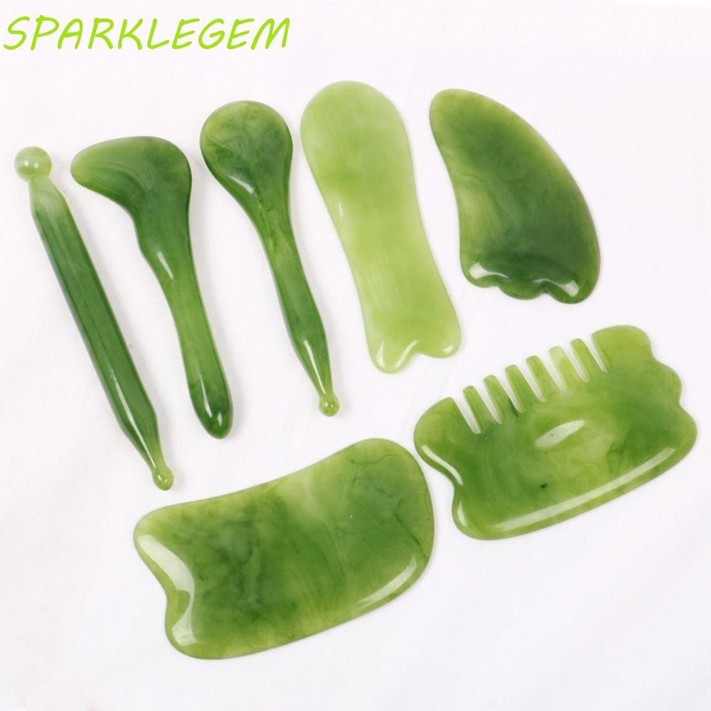 Sparklegem Gua Sha Board ผู้หญิง SPA Multishape หวีนวดเรซิ่นคอฝังเข็ม Skin Care เครื่องมือ Slimming Face Massager