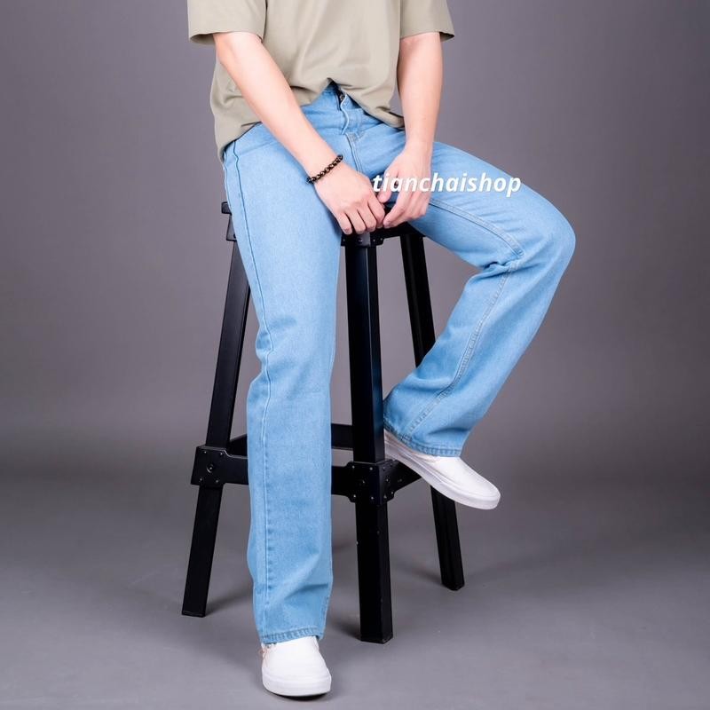 609 L36 กางเกงยีนส์ทรงกระบอกใหญ่ กางเกงยีนส์ทรงวินเทจ baggy ยีนส์