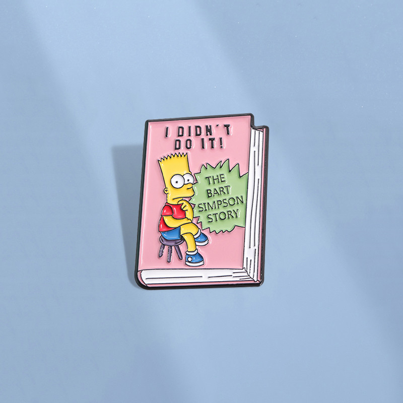 The Simpsons เข็มกลัดการ์ตูนคลาสสิก TV Pin Simpson Story Book Pins Lapel Badges เครื่องประดับของขวัญสําหรับเพื่อน