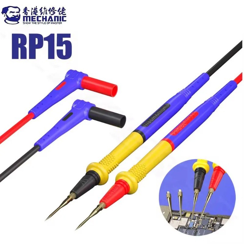 Mechanic RP15 1000v 20A สแตนเลสสตีลมัลติมิเตอร์ปากกาลวดเปลี่ยนเคล็ดลับ Universal Fine Point เข็ม Soft Test Probe
