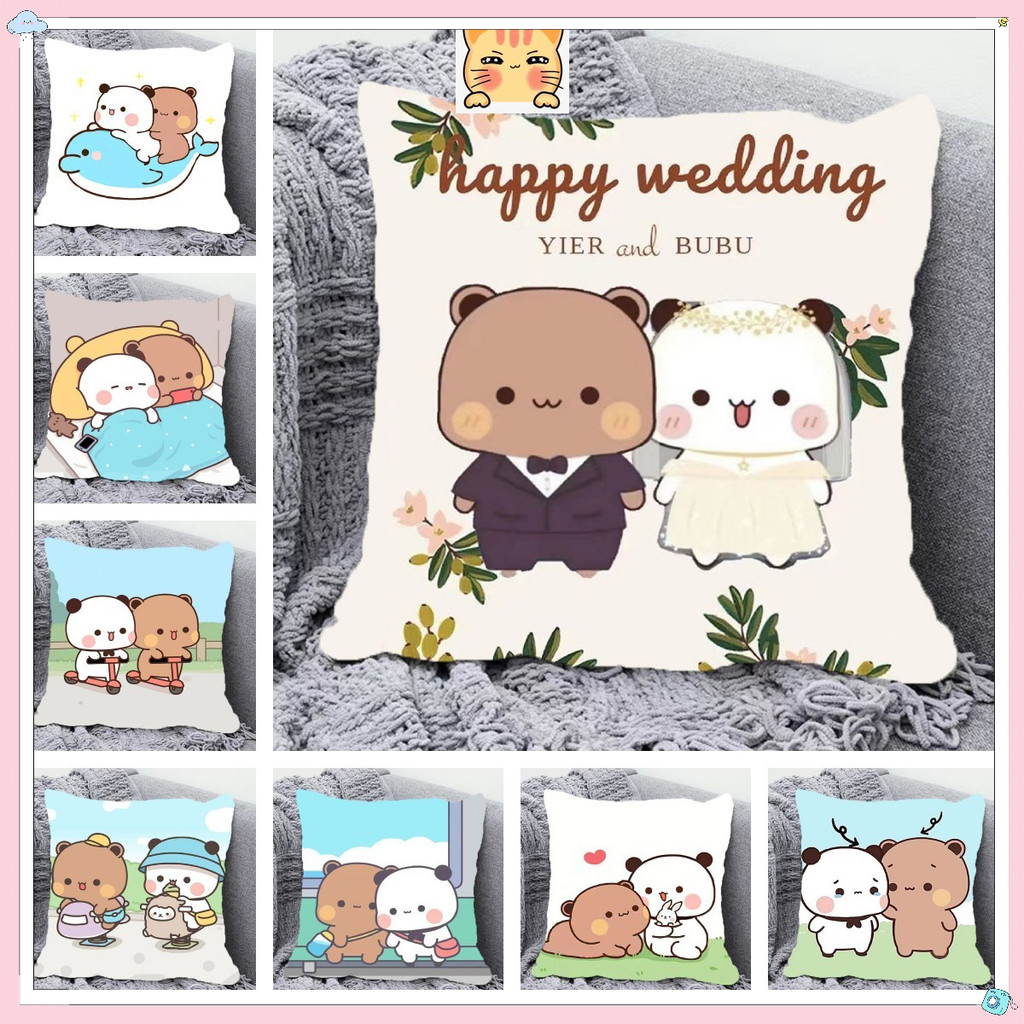 Bct Bubudu ทั้งสองด้าน Double Bolster 一二 Bubu Dudu Cushion Bubu Panda Bear หมอนน่ารักนุ่มแฟนวันวาเลนไทน์เด็ก Kawaii ตุ๊กตาเด็กการ์ตูนอะนิเมะของขวัญวันเกิด