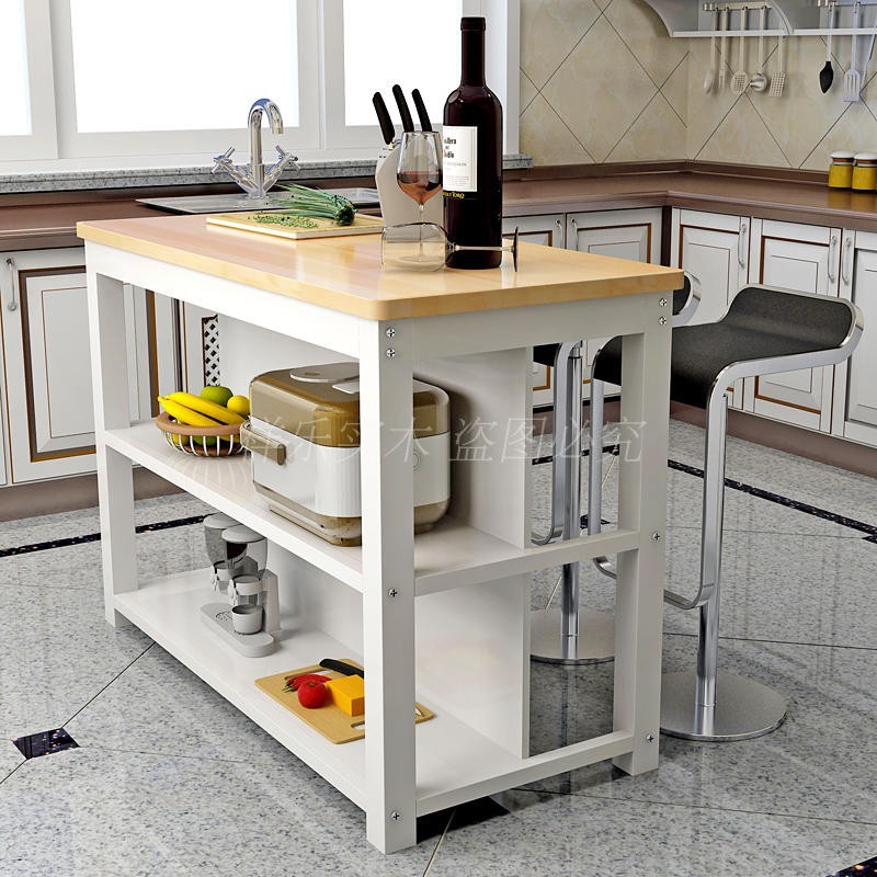 ห้องครัวร้านอาหารโต๊ะทำอาหารตัดการทำงานในครัวเรือนบาร์ Middle Island Storage Sideboard Solid Wood Di