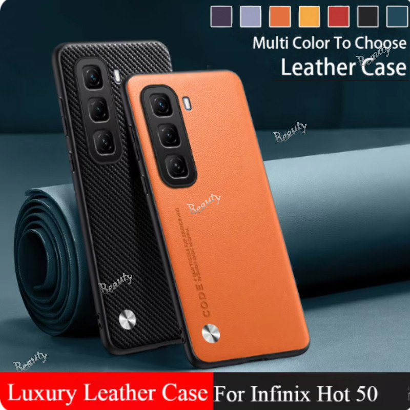 หรูหราธรรมดาผิวสําหรับ Infinix Hot 50 Pro Plus 50i 5G 4G H50 Hot50 Infinix ปลอกกันกระแทก TPU กันชนกรอบนุ่มเลนส์ปกป้องปกหลัง Infinix Hot 50 5G X6720
