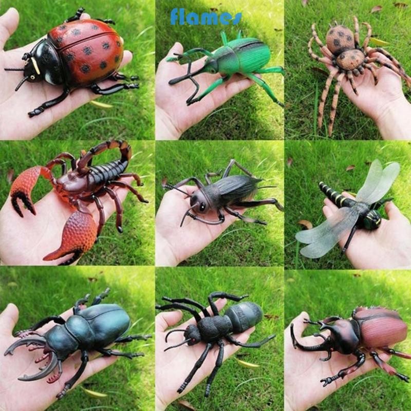 Fl Creepy เหมือนจริงแมงมุมสมจริงปลอมจิ้งหรีด Ladybug Grasshopper Ant Dragonfly