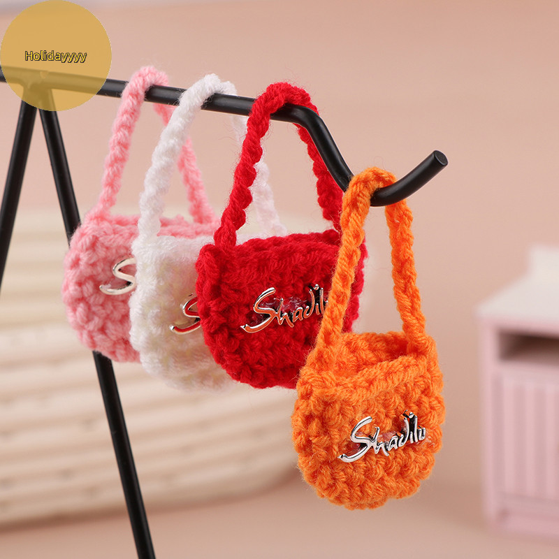 Holi 1:12 Mini กระเป๋าสะพายทอน่ารัก Knitg กระเป๋าขนสัตว์ Crossbody กระเป๋าตุ๊กตาตุ๊กตาของเล่นอุปกรณ์