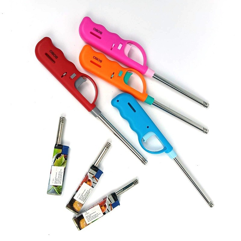 （12 ชิ้นต่อแพ็ค）ที่จุดไฟเตาแก๊พกพา ที่จุดเทียนหอม กระบอกยาวปลอดภัย Lighters Matches Fire Starters