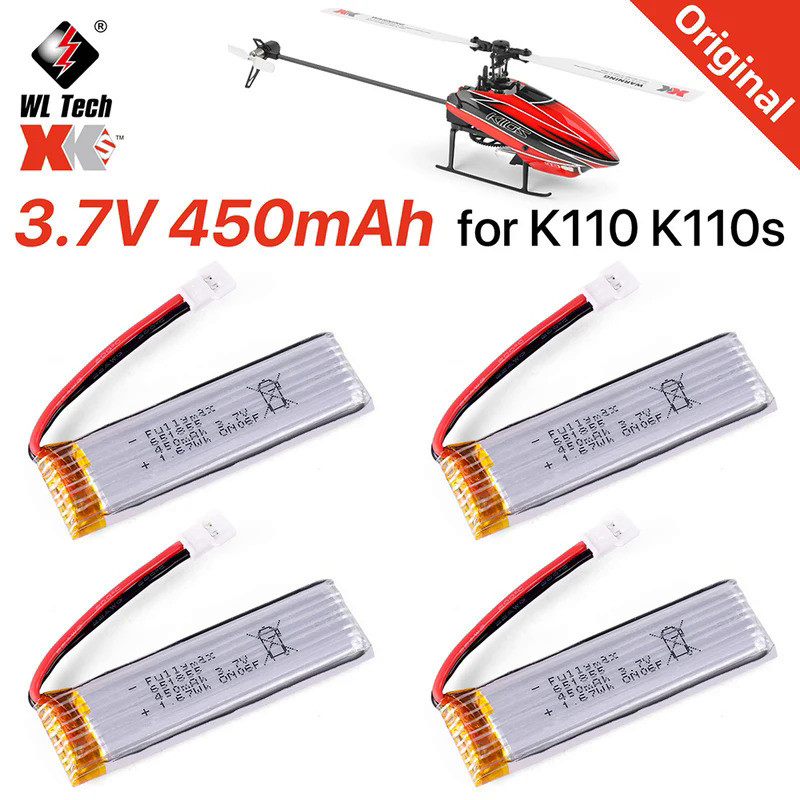 Original Wltoys K110 K110s Battery 3.7V 450mAh 1S RC Battery With ph2.54 Plug For XK V977 V930 Helic