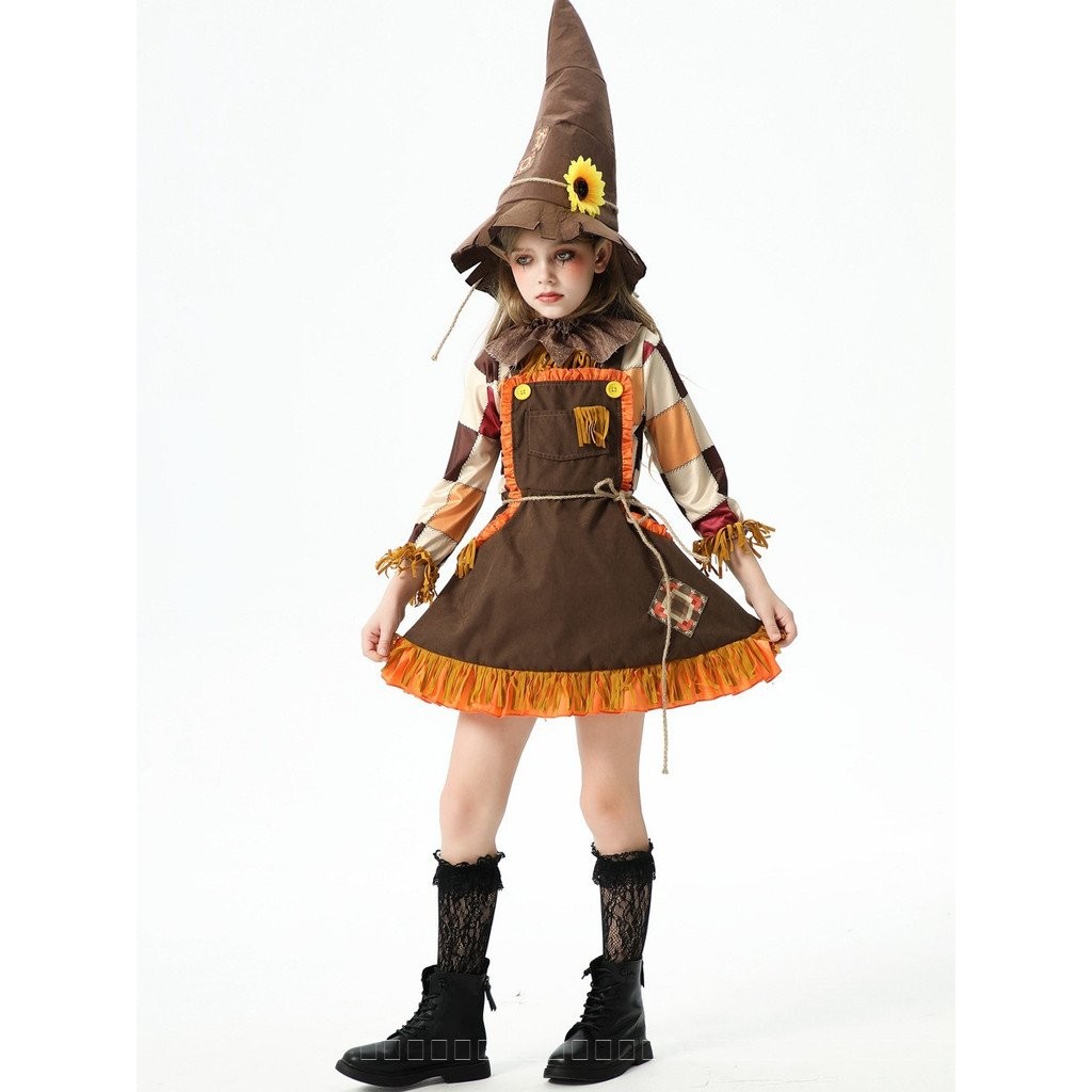 Tbm3ฮาโลวีนชุดเด็กชุดฟักทองหุ่นไล่กาโรบินฮู้ดฟาร์มชุดพระชุดเด็กผู้หญิงชุดนักล่าการแสดงบนเวทีคอส