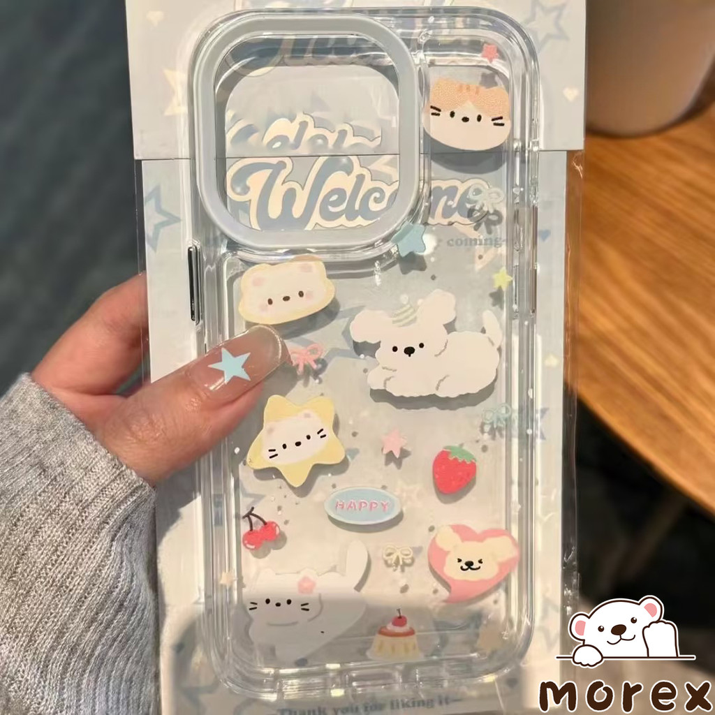 การ์ตูนเชอร์รี่โบว์ลูกแมวลูกสุนัข HANGYODON กรณีเคส Redmi 9A 10A 9 9C NFC 12 12C 13C 9T 10C A1 Note 12 9 13 11 10 8 Pro