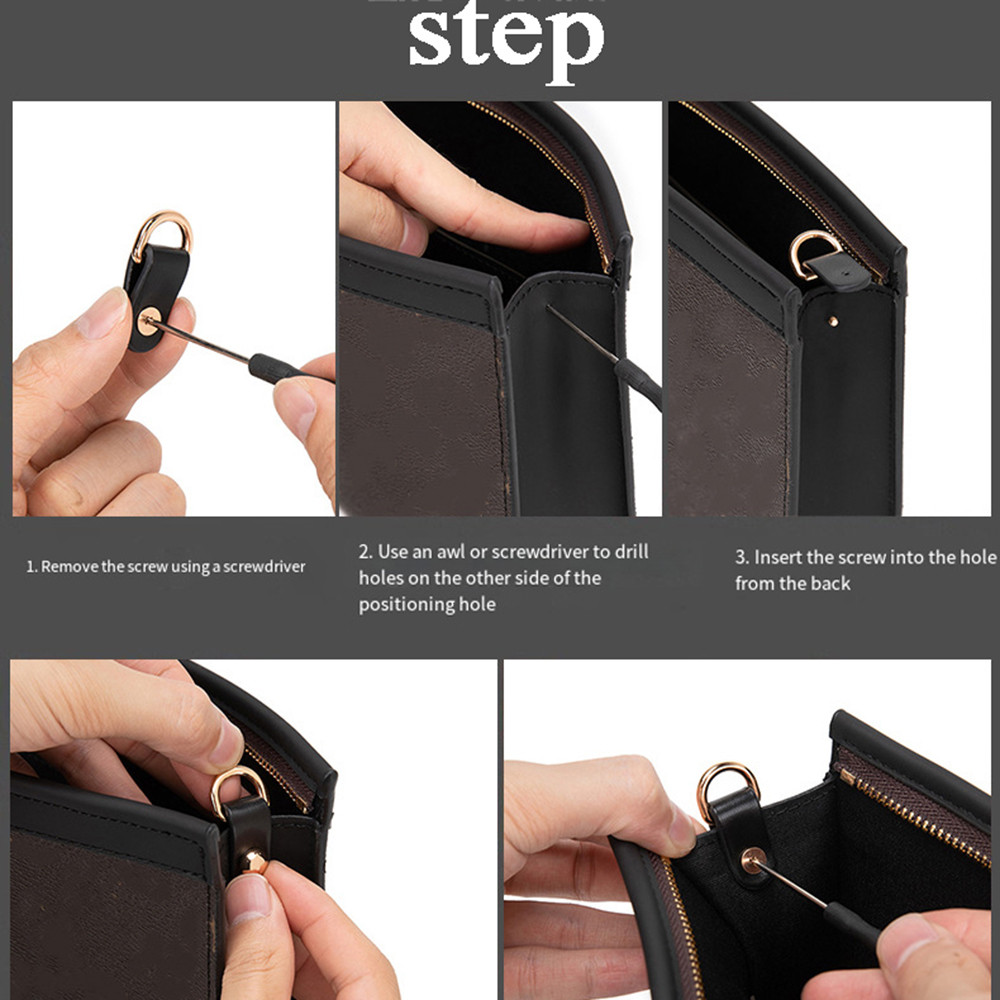 D หัวเข็มขัดอุปกรณ์ฮาร์ดแวร์ตกแต่งมัลติฟังก์ชั่น Link DIY 2 ชิ้น PU เปลี่ยนสายกระเป๋า