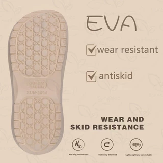 AJAYGNA รองเท้าหัวโต แถมตัวติด เสริมส้น 8 เซน รองเท้าผู้หญิงรัดส้น EVA สีพื้นล้วน SHO-SUN8694 รวมตัวติด2
