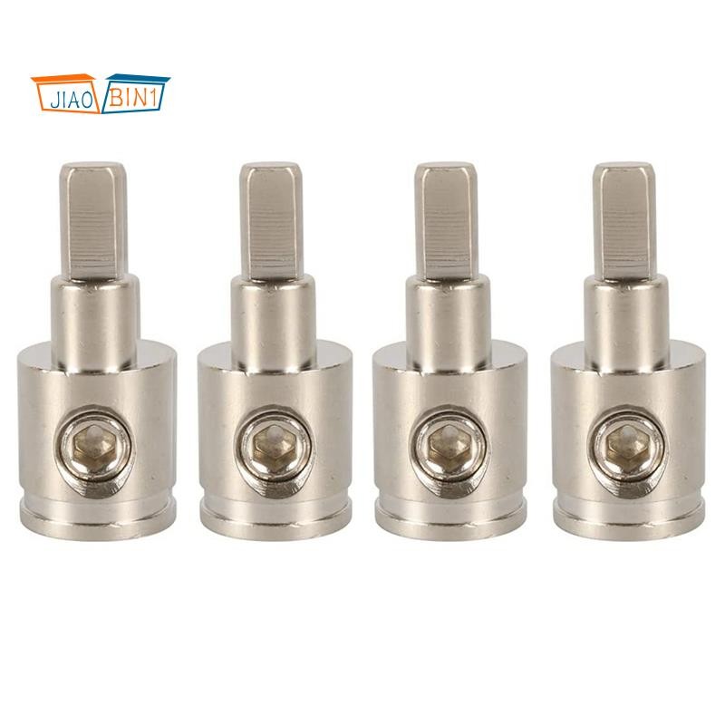 Amp Input REDUCER 0 Gauge 4 Gauge Wire REDUCER Power/Ground GA อะแดปเตอร์ทองเหลืองชุบนิกเกิล 4PCS