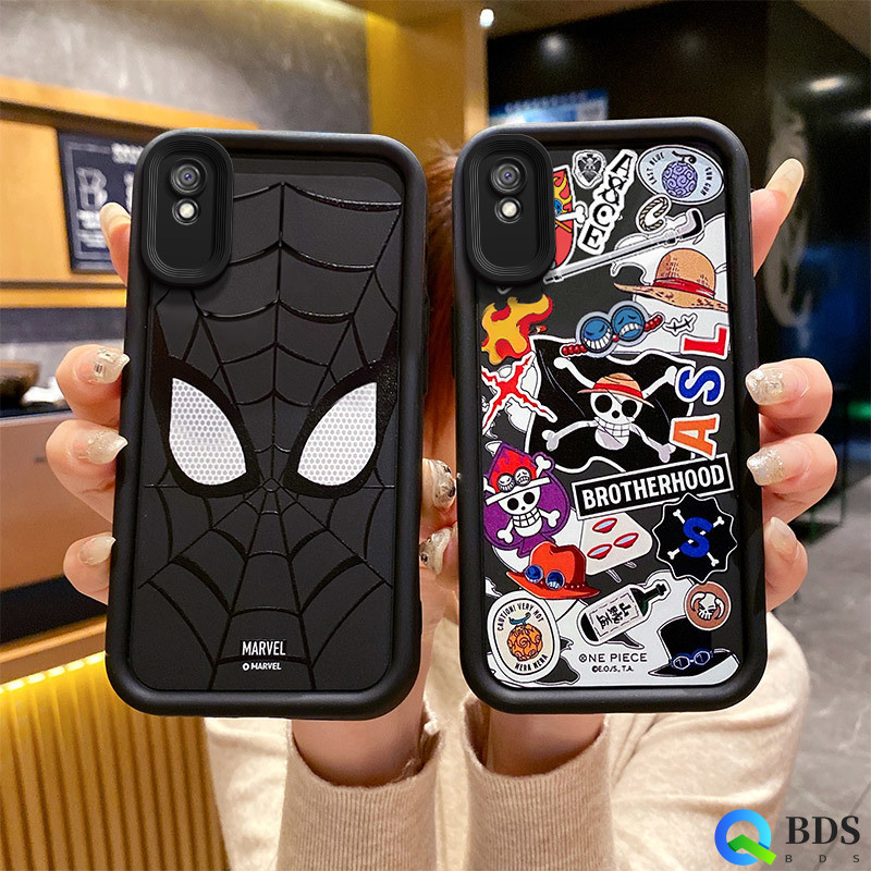 ปลอกสําหรับredmi 9A 9C 10C 10 12 12C 13C 13 A1 A2 A3 Plus 9T 11A 8 9Prime 4G 5G MatteซิลิโคนSoft Shellสไตล์เรียบง่ายSpider Manการ์ตูนเคสโทรศัพท์