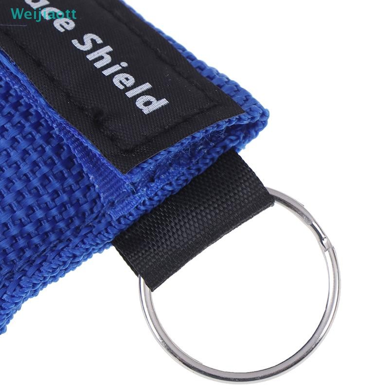 Weijiaott 1pc Pocket CPR Resuscitator Emergency Face Shield Mask First Aid Kit พวงกุญแจ AO