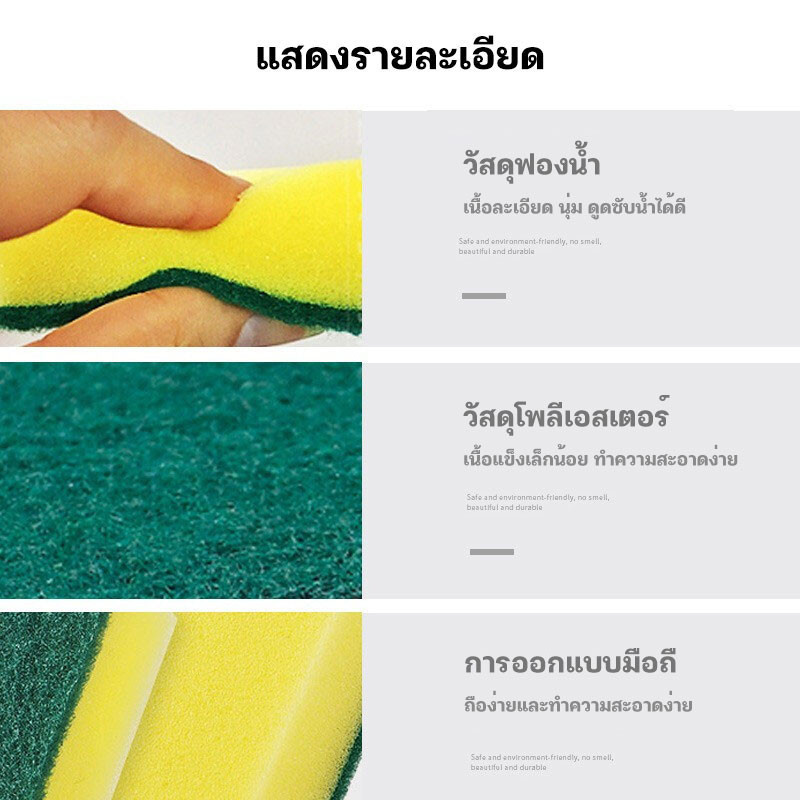 1 บาท🔥ฟองน้ำมหัศจรรย์ ฟองน้ำนาโน เช็ดคราบ ฟองน้ำเมลามีน - 5