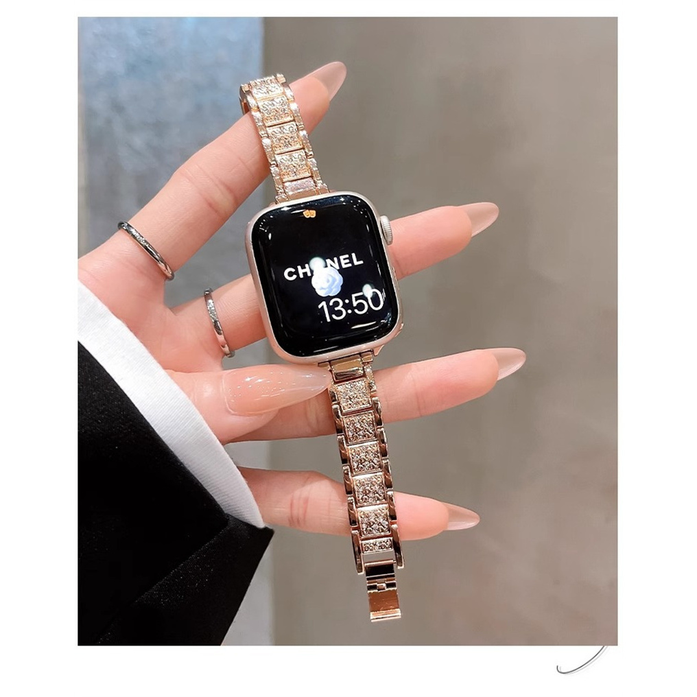 Sparkling Diamond Ladies Luxury Fine Items สายโลหะกรณี Series 10 46 มม.40 มม.41 มม.42 มม.44 มม.45 มม.38 มม.49 มม.Iwatch Series สําหรับ Iwatch 10 9 8 7 SE 6 5 4 3