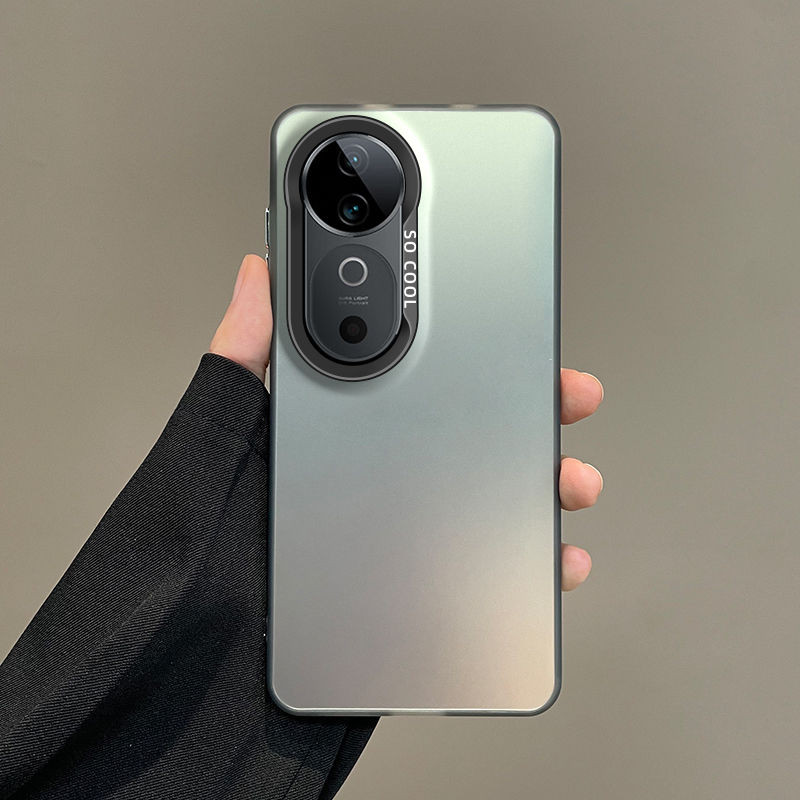 สีทึบแฟชั่นเคสโทรศัพท์สําหรับ Vivo V40 Pro V40Pro V 40 VivoV40 5G 2024 ปลอกหรูหราโลหะ Aurora ผิว Matte เคสโทรศัพท์กันชนนุ่มถุงลมนิรภัย Shocproof ฝาหลัง