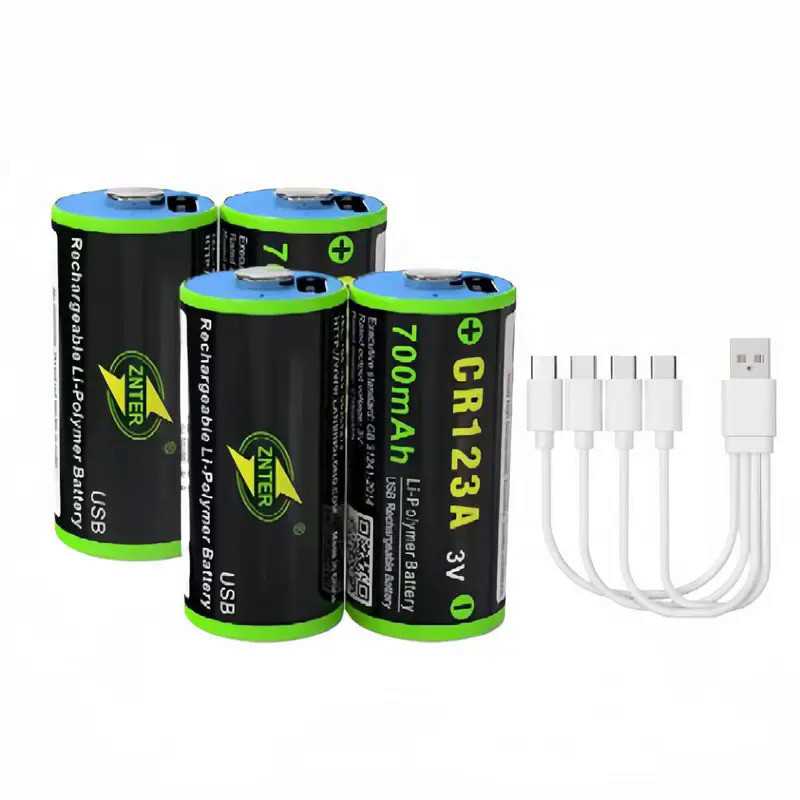 4PCS CR123A 3V 700mah 2100mWh 3.0V TYPE C USB rechargeable Li-polymer polymer 3V constant voltage li