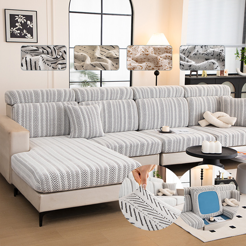 โบฮีเมีย ที่นั่ง ผ้าคลุม มีกระโปรง ป้องกันฝุ่น เรขาคณิต Chenille sofa cushion cover กันลื่น
