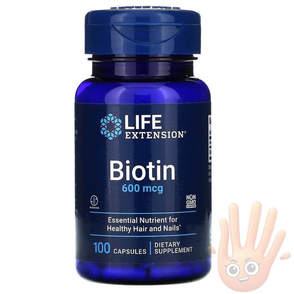 Life Extension, Biotin, 600 mcg, 100 แคปซูล (Hi5)