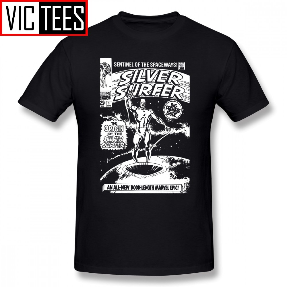 Mens Silver Surfer T เสื้อ SILVER SURFER JOHN BUSEMA เสื้อยืด 100% เปอร์เซ็นต์ผ้าฝ้าย Tee เสื้อตลก S