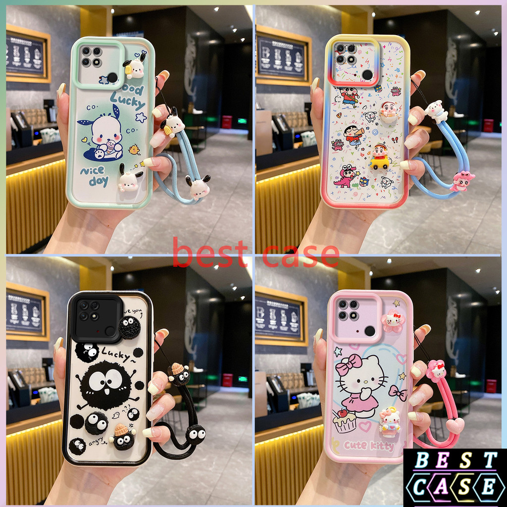 เคส Redmi 10C เคส Cinnamoroll และ ‌Hello Kitty ลายการ์ตูนสามมิติรูปตุ๊กตาเคสโทรศัพท์นุ่มน่ารัก XX-TYGZ