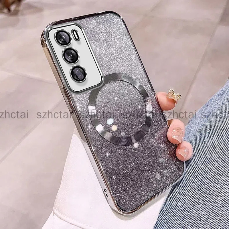เคส OPPO Reno12 5G Reno 12 Pro 5G 11 5G 11F 10 10 Pro 7Z 5G 8Z 5G เคสกลิตเตอร์ชุบหรูหรา เคสโทรศัพท์กลิตเตอร์ชุบพร้อมแม่เหล็กดูดและเลนส์ป้องกันการตกสําหรับครอบคลุมเต็มรูปแบบ เคสโทรศัพท์ OPPO Reno12 5G Reno 12 Pro 5G 11 5G 11F 10 10 Pro 7Z 5G 8Z 5G - รูปที่ 3