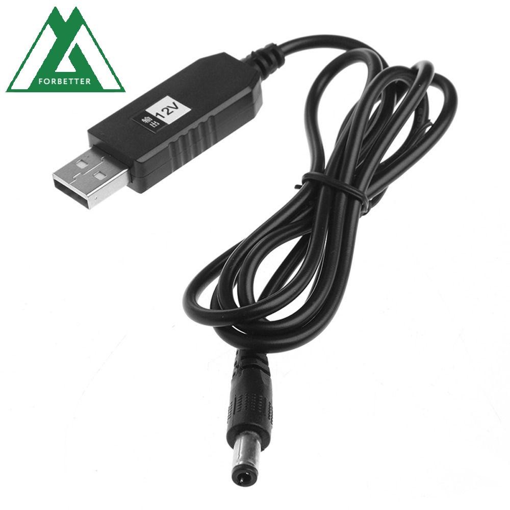 Forbetter Step-up สําหรับ WiFi Router สีดํา 100 ซม.DC สายไฟ DC 5V ถึง 12V USB DC WiFi to Powerbank สาย 5.5*2.1 มม.แจ็คพอร์ต USB สายต่อ USB