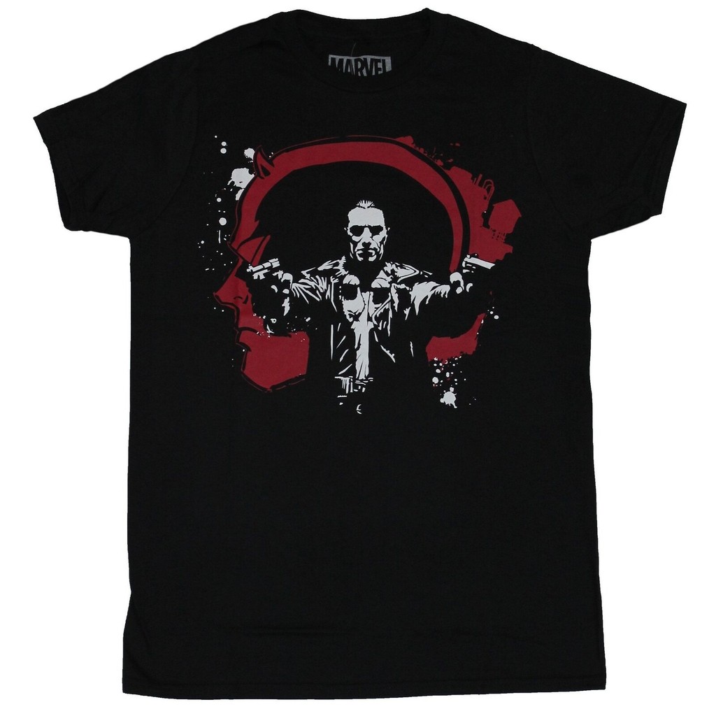 The Punisher Marvel Adult New T-Shirt - Punisher In Daredevil Splatter