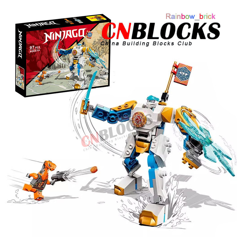 Ninja Series 711761 Zanes Power Up Mech EVO ประกอบของเล่นบล็อกตัวต่อรุ่นเด็กของขวัญ