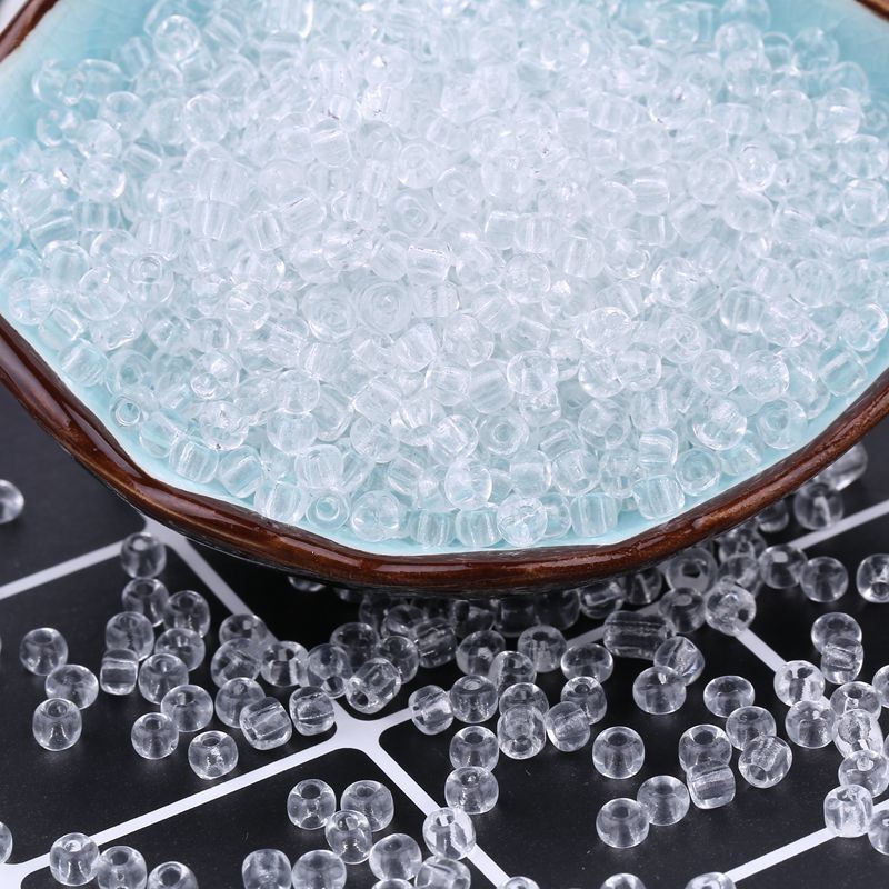 🍀 2/3/4mm transparent rice bead DIY string woven bracelet, loose bead accessories, hairpin, tassel m